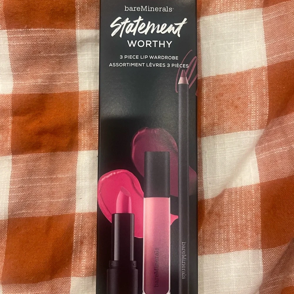 Bare Minerals Statement Worthy 3-Piece Lip Wardrobe NEW